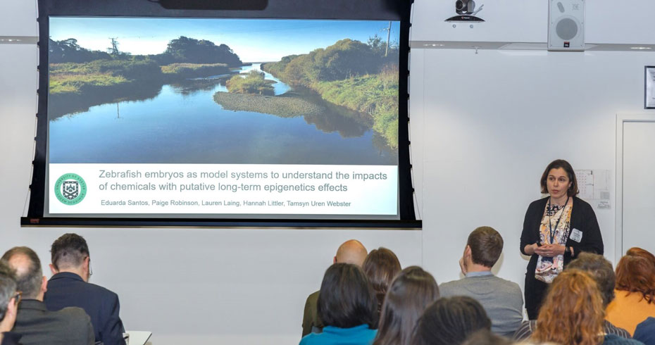 Screen with presentation at zebrafish workshop